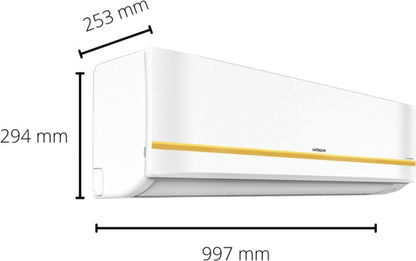 Hitachi 1.5 Ton 5 Star Split Inverter AC with Wi-fi Connect  - White, Gold - RSRG518FFEO/ ESRG518FFEO/ CSRG518FFEO, Copper Condenser