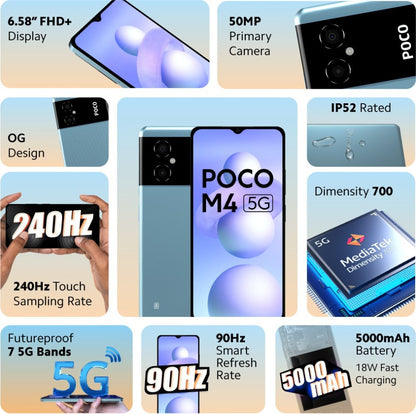 POCO M4 5G (Cool Blue, 64 GB) - 4 GB RAM