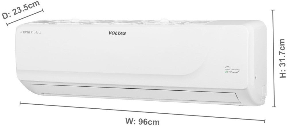 Voltas 1.5 टन 4 स्टार स्प्लिट इन्वर्टर एसी - सफ़ेद - 4503346-184V DAZR, कॉपर कंडेंसर