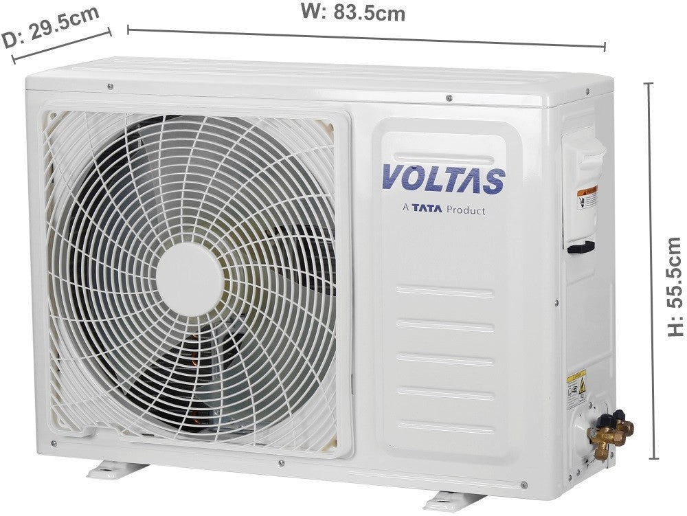 Voltas 1.5 Ton 3 Star Split AC  - White - 4503195-183 DZR, Copper Condenser