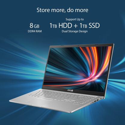 ASUS VivoBook 15 (2022) Core i3 10th Gen - (8 GB/512 GB SSD/Windows 11 Home) X515JA-BQ322WS पतला और हल्का लैपटॉप - 15.6 इंच, पारदर्शी सिल्वर, 1.80 किग्रा, एमएस ऑफिस के साथ