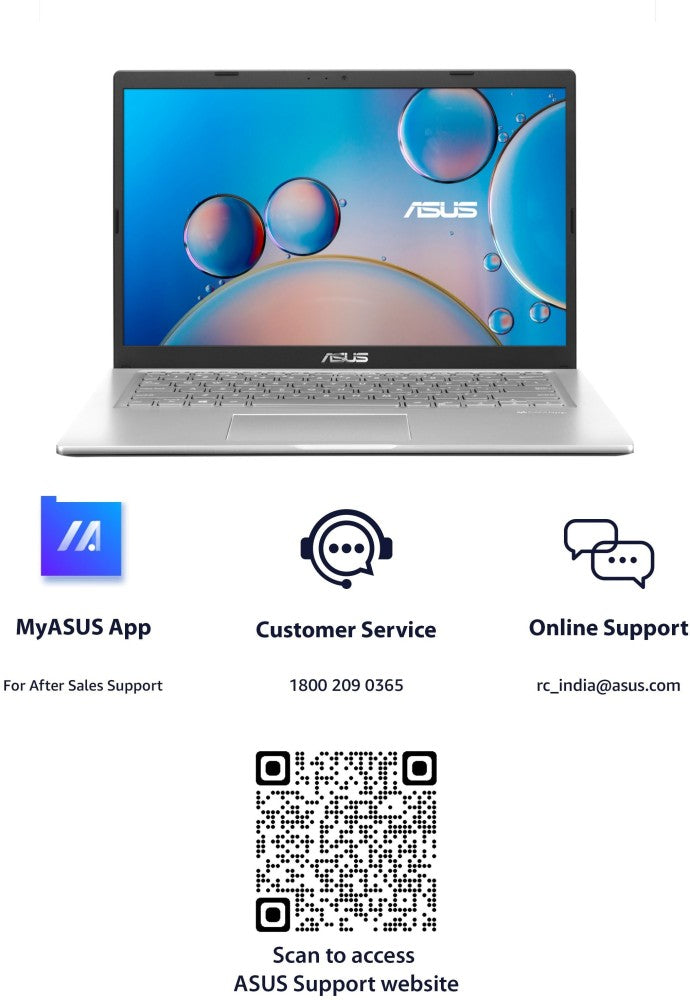 ASUS VivoBook 14 (2021) Celeron Dual Core - (4 GB/256 GB SSD/Windows 11 Home) X415MA-BV011W Thin and Light Laptop - 14 inch, Transparent Silver, 1.60 kg