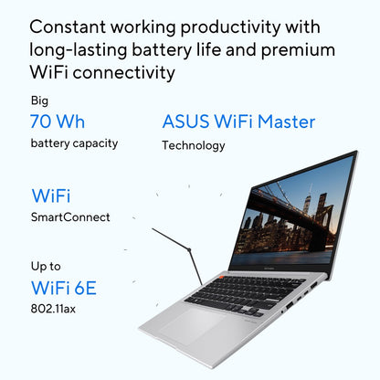 ASUS Vivobook S14 OLED Intel EVO H-Series Core i5 12th Gen - (16 GB/512 GB SSD/Windows 11 Home) S3402ZA-KM501WS पतला और हल्का लैपटॉप - 14 इंच, न्यूट्रल ग्रे, 1.50 किलोग्राम, MS ऑफिस के साथ