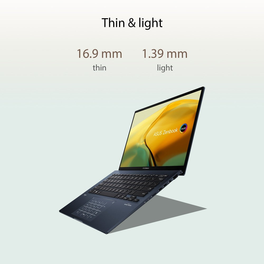 ASUS Zenbook 14 OLED Touch Intel EVO P-Series Core i5 12th Gen - (16 GB/512 GB SSD/Windows 11 Home) UX3402ZA-KN531WS पतला और हल्का लैपटॉप - 14 इंच, पॉंडर ब्लू, 1.39 किलोग्राम, MS ऑफिस के साथ