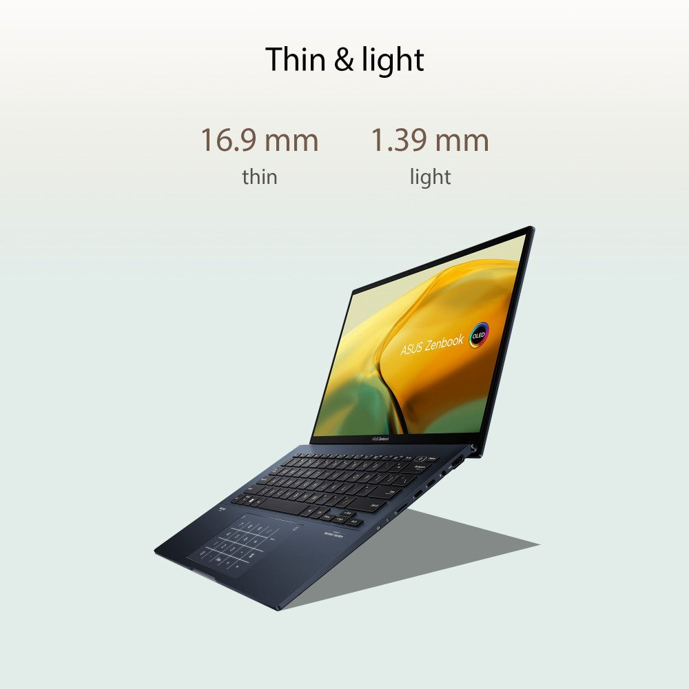ASUS Zenbook 14 OLED Intel EVO P-Series Core i5 12th Gen - (16 GB/512 GB SSD/Windows 11 Home) UX3402ZA-KM531WS Thin and Light Laptop - 14 inch, Ponder Blue, 1.39 kg, With MS Office