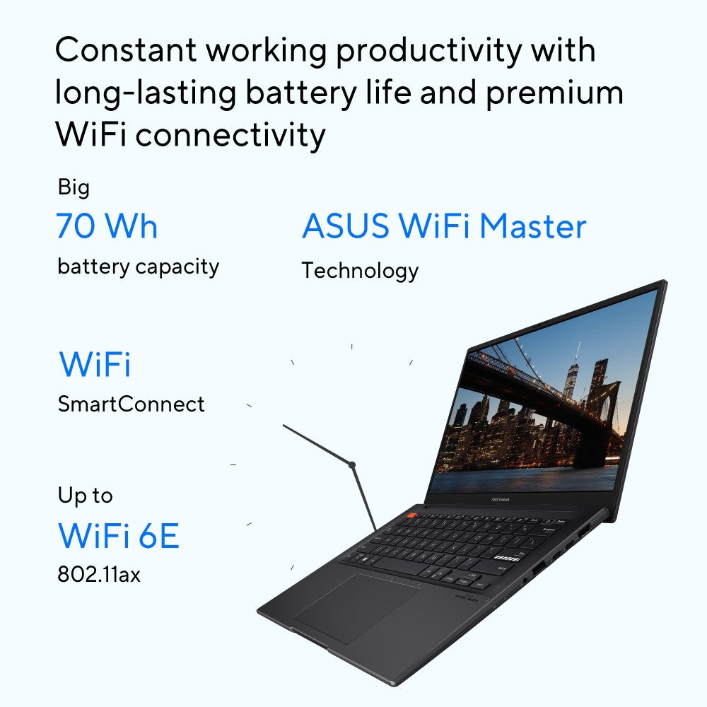 Asus Vivobook S 14 Intel EVO H-सीरीज़ Core i5 12th Gen - (8GB/512GB SSD/Windows 11 Home) S3402ZA-LY522WS पतला और हल्का लैपटॉप - 14 इंच, इंडी ब्लैक, 1.50 Kg