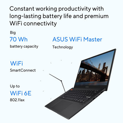 ASUS Vivobook S14 OLED Intel EVO H-Series Core i5 12th Gen - (16 GB/512 GB SSD/Windows 11 Home) S3402ZA-KM502WS पतला और हल्का लैपटॉप - 14 इंच, इंडी ब्लैक, 1.50 किलोग्राम, एमएस ऑफिस के साथ