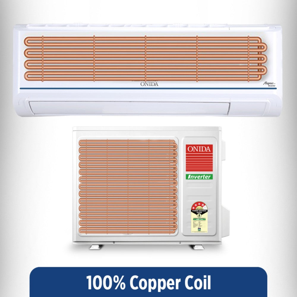 ONIDA 1.6 Ton 4 Star Split Inverter AC  - White - IR194MB, Copper Condenser