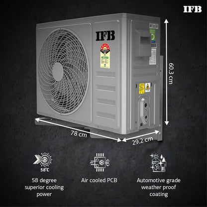 IFB 1.5 Ton 5 Star Split Inverter AC  - White - CI1853F323G2, Copper Condenser