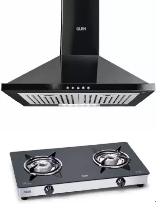 Glen MIA BLK 60 LPG स्टोव 1020 दीवार पर लगने वाली चिमनी - काला 750 CMH