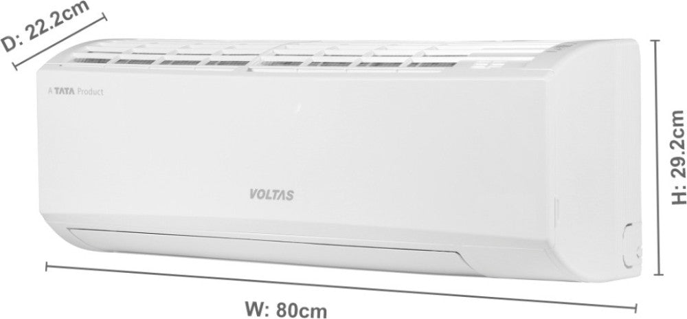 Voltas 0.75 Ton 3 Star Split AC  - White - 4503293-103 DZX, Copper Condenser