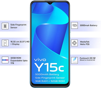 vivo Y15c (Wave Green, 32 GB) - 3 GB RAM