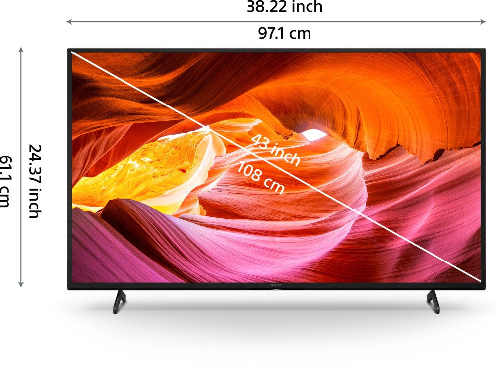 Sony Bravia 108 cm (43 इंच) Ultra HD (4K) LED स्मार्ट Google TV Google TV के साथ - KD-43X75K