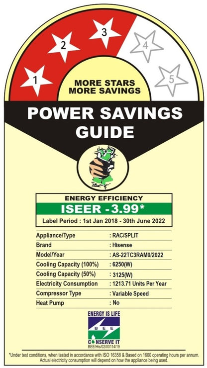 Hisense 4-in-1 Convertible Cooling 2 Ton 3 Star Split Inverter PM 2.5 Filter AC  - White - AS-22TC3RAM0/ASI22TC3RAM0/ASO22TC3RAM0, Copper Condenser