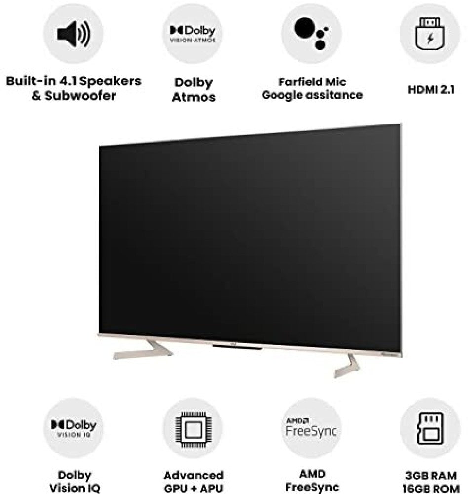Vu Masterpiece Glo 2022 164 cm (65 inch) QLED Ultra HD (4K) Smart Android TV With 3 Years warranty - 65 QMP