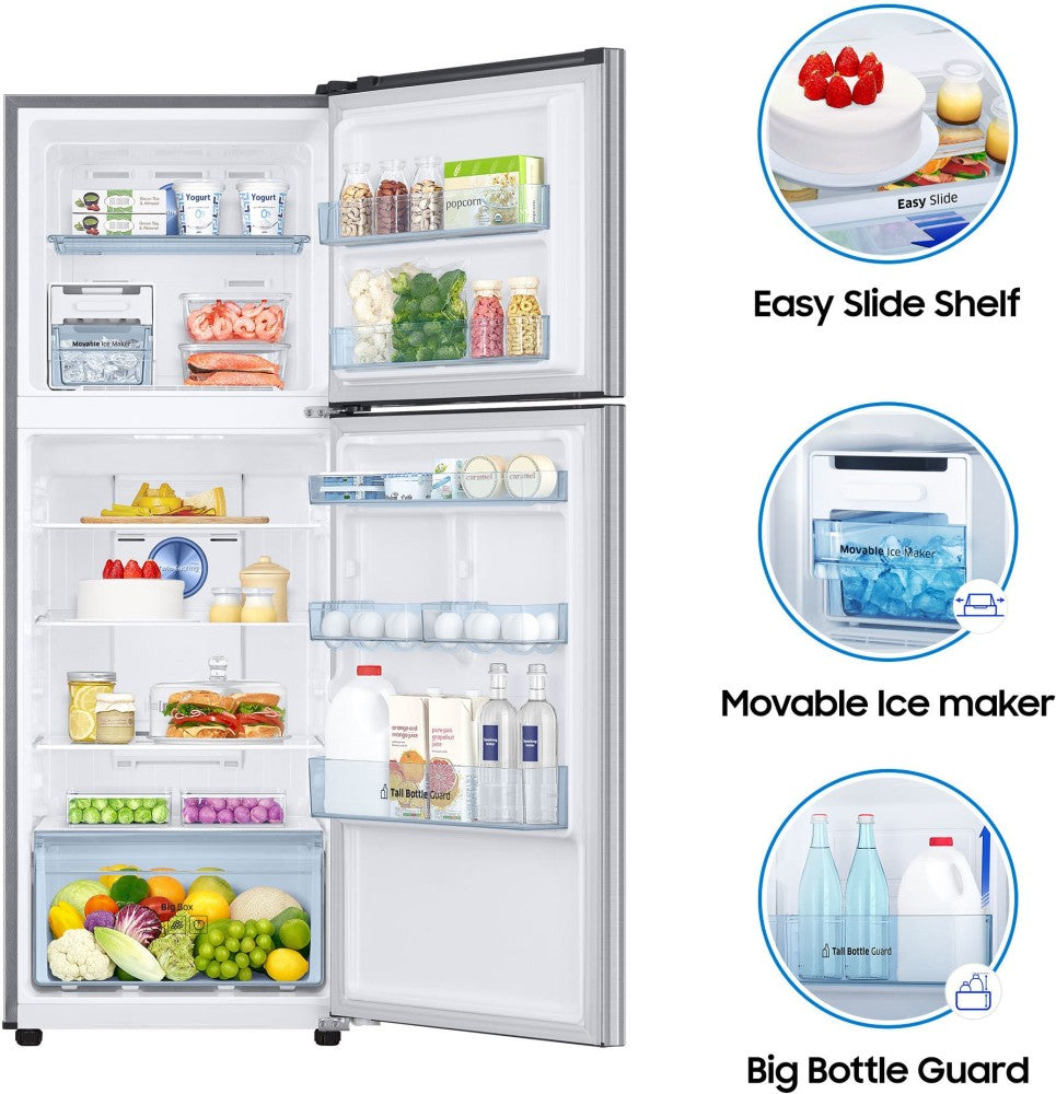 SAMSUNG 324 L Frost Free Double Door 3 Star Convertible Refrigerator - Elegant Inox, RT34T4513S8/HL