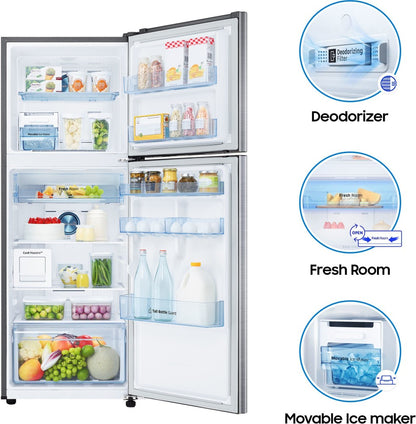 SAMSUNG 336 l Frost Free Double Door 2 Star Refrigerator - Refined Inox, RT37A4632S9/HL