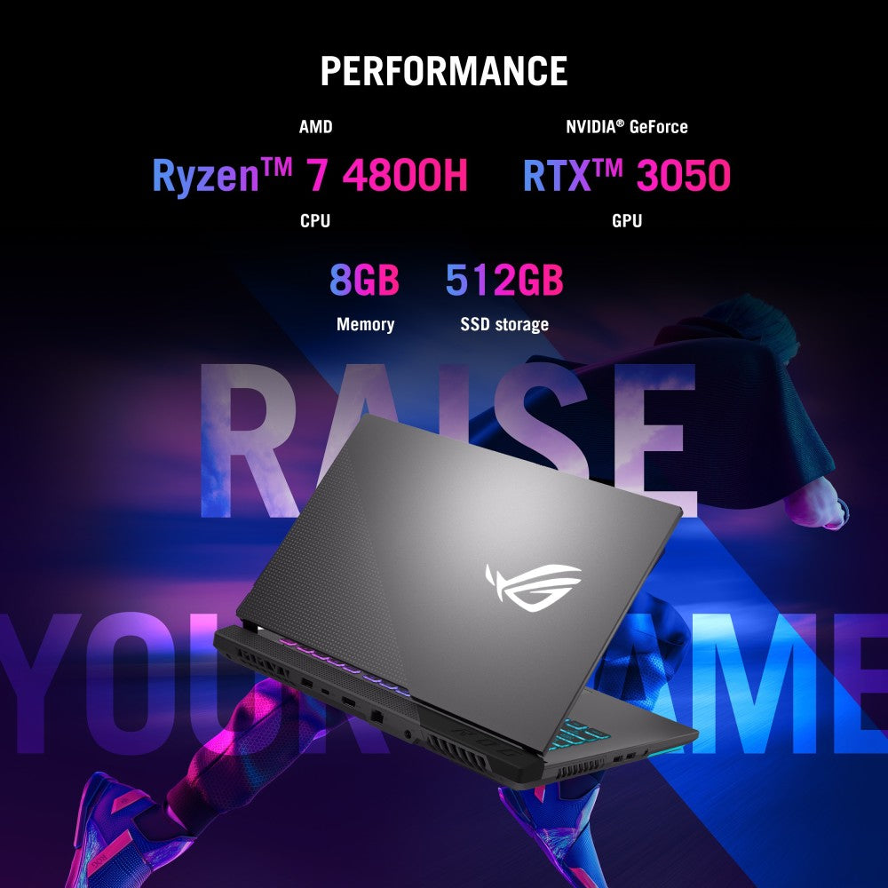 ASUS ROG Strix G15 Ryzen 7 ऑक्टा कोर AMD R7-4800H - (8 GB/512 GB SSD/Windows 11 Home/4 GB ग्राफ़िक्स/NVIDIA GeForce RTX RTX 3050/144 Hz) G513IC-HN025W गेमिंग लैपटॉप - 15.6 इंच, एक्लिप्स ग्रे, 2.10 कि.ग्रा