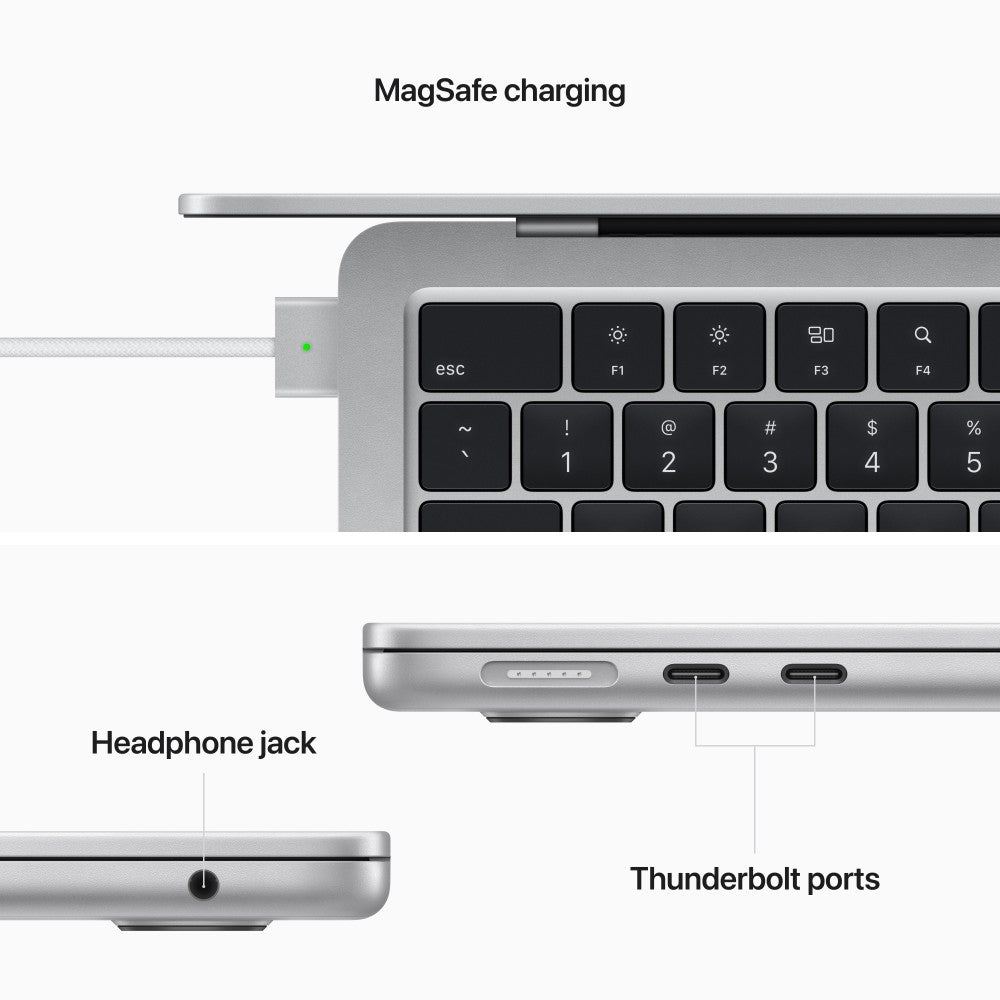 Apple 2022 मैकबुक AIR M2 - (8 GB/256 GB SSD/Mac OS मोंटेरे) MLXY3HN/A - 13.6 इंच, सिल्वर, 1.24 किलोग्राम