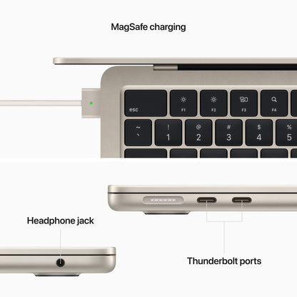 Apple 2022 MacBook AIR M2 - (8 GB/256 GB SSD/Mac OS मोंटेरी) MLY13HN/A - 13.6 इंच, स्टारलाइट, 1.24 kg