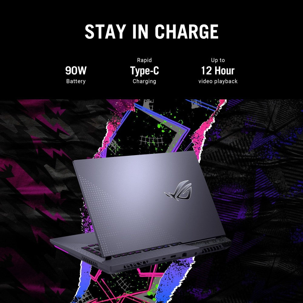 ASUS ROG Strix G15 (2022) with 90Whr Battery Ryzen 7 Octa Core AMD R7-6800H - (16 GB/1 TB SSD/Windows 11 Home/6 GB Graphics/NVIDIA GeForce RTX 3060/165 Hz) G513RM-HQ271WS Gaming Laptop - 15.6 inch, Eclipse Gray, 2.30 kg, With MS Office