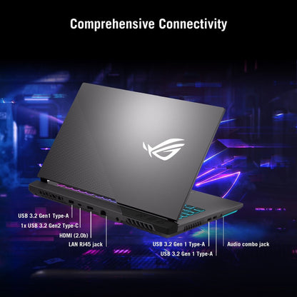 ASUS ROG Strix G15 Ryzen 9 ऑक्टा कोर AMD R9-5900HX - (16 GB/512 GB SSD/Windows 10 Home/4 GB ग्राफ़िक्स/NVIDIA GeForce RTX 3050 Ti/144 Hz) G513QE-HN166TS गेमिंग लैपटॉप - 15.6 इंच, एक्लिप्स ग्रे, 2.10 किग्रा