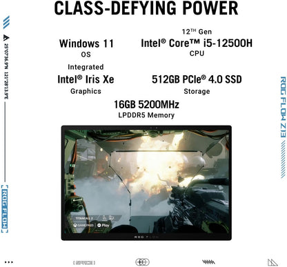 ASUS ROG Flow Z13 (2022) Core i5 12th Gen - (16 GB/512 GB SSD/Windows 11 Home/NA/120 Hz) GZ301ZA-LD049WS गेमिंग लैपटॉप - 13.4 इंच, ब्लैक, 1.12 किग्रा, एमएस ऑफिस के साथ