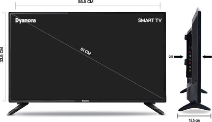 Dyanora 60 cm (24 inch) HD Ready LED Smart Android Based TV with Noise Reduction, Android 9.0, (1GB RAM + 8 GB ROM), Powerful Audio Box Speakers - DY-LD24H0S
