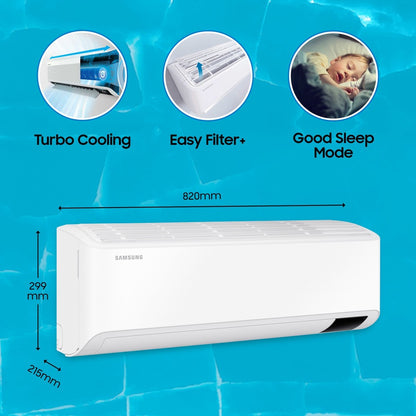 SAMSUNG 1.5 Ton 3 Star Split Inverter AC  - White - AR18BY3YBWK/AR18BY3YBWKNNA /AR18BY3YBWKXNA, Copper Condenser