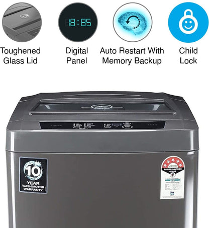 Godrej 6.5 kg 5 Star with Turbo 6 Pulsator Washing Machine Fully Automatic Top Load Grey - WTEON 650 AD 5.0 ROGR