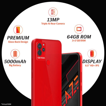 LAVA Blaze (Glass Red, 64 GB) - 3 GB RAM