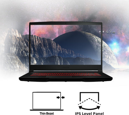 MSI Core i7 11वीं जेनरेशन - (8GB/512GB SSD/Windows 10 Home/4GB ग्राफ़िक्स/NVIDIA GeForce RTX 3050/144 Hz) GF63 थिन 11UC-866IN गेमिंग लैपटॉप - 15.6 इंच, काला, 1.86 Kg