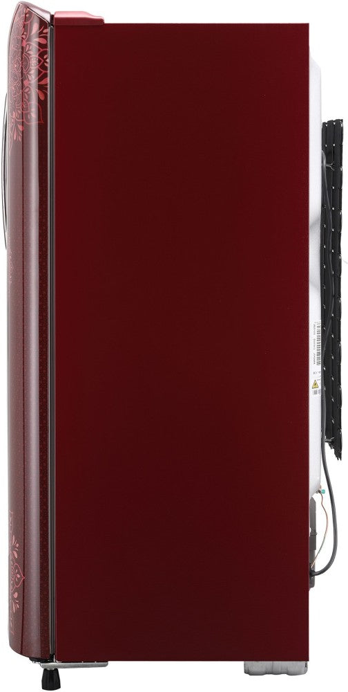 LG 215 L Direct Cool Single Door 5 Star Refrigerator  with Smart Inverter With Smart Connect , Moist 'N' Fresh - Ruby Regal, GL-B221ARRZ