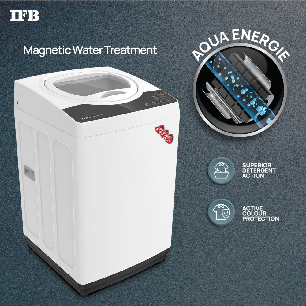 IFB 7 kg 5 Star Aqua Conserve Hard Water Wash, Smart Sense 4 years Comprehensive Warranty Fully Automatic Top Load Washing Machine Grey, White - TL-R1WH 7.0KG AQUA