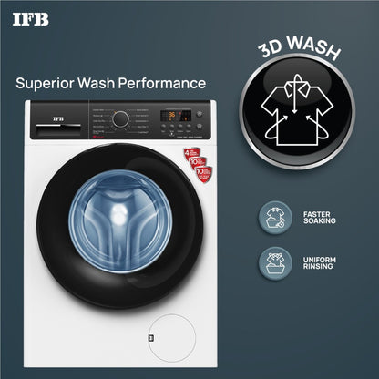IFB 6.5 kg स्टीम वॉश, एक्वा एनर्जी, एंटी-एलर्जेन के साथ 4 साल की व्यापक वारंटी, इन-बिल्ट हीटर के साथ पूरी तरह से स्वचालित फ्रंट लोड वॉशिंग मशीन सफेद - एलेना ZWS 6510