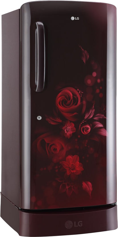 LG 205 L Direct Cool Single Door 5 Star Refrigerator with Base Drawer  with Smart Inverter Compressor, Moist 'N' Fresh & Humidity Controller - Scarlet Euphoria, GL-D221ASEZ