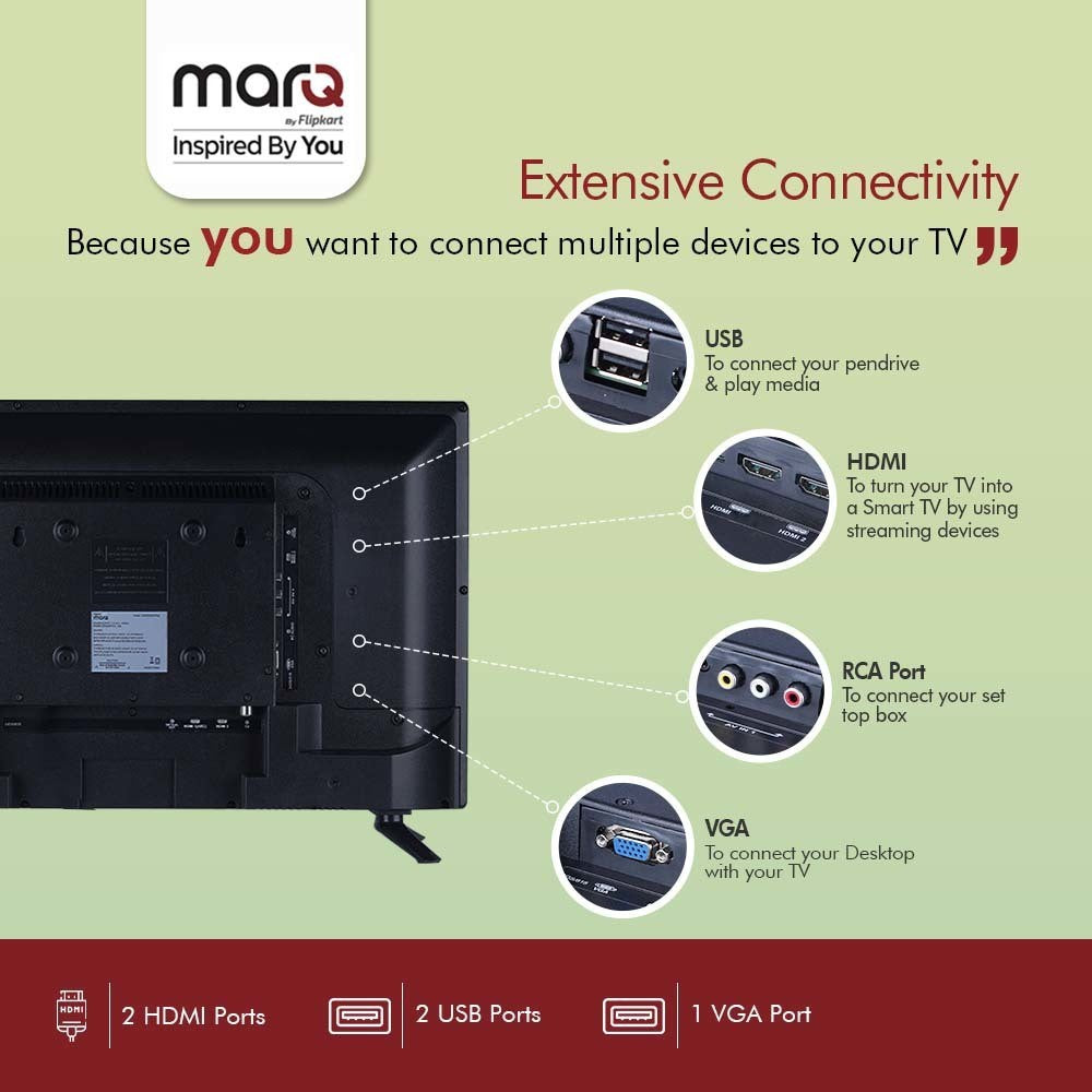 MarQ by Flipkart 60 cm (24 inch) HD Ready LED TV - 24HDNDQPPAB