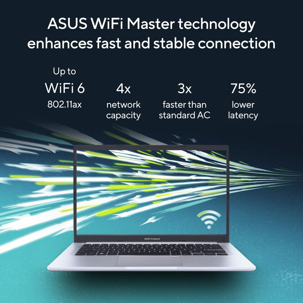 Asus Vivobook 14 (2022) Core i5 12th Gen - (8GB/512GB SSD/Windows 11 Home) X1402ZA-EK522WS पतला और हल्का लैपटॉप - 14 इंच, ट्रांसपेरेंट सिल्वर, 1.50 kg, MS Office के साथ