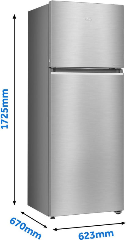 Haier 375 L Frost Free Double Door 3 Star Convertible Refrigerator - Inox Steel, HEF-39TSS