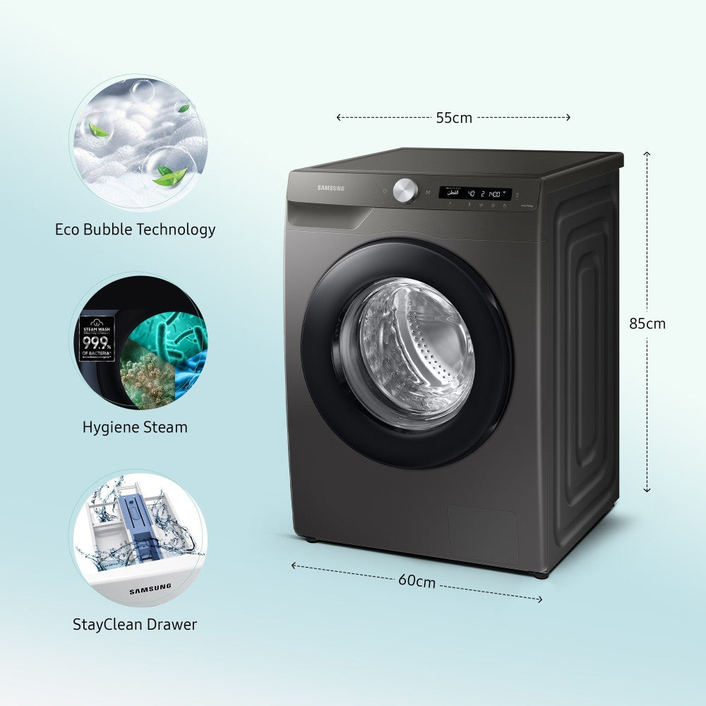 SAMSUNG 8 kg Fully Automatic Front Load Washing Machine Black - WW80T534DAN1TL