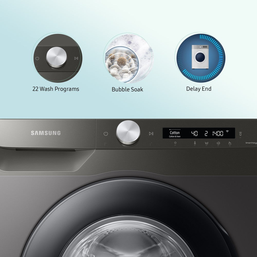 SAMSUNG 8 kg Fully Automatic Front Load Washing Machine with In-built Heater Black - WW80T504DAN1TL