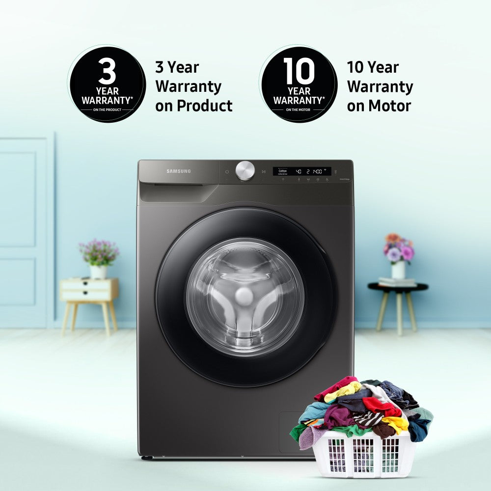 SAMSUNG 8 kg Fully Automatic Front Load Washing Machine with In-built Heater Black - WW80T504DAN1TL