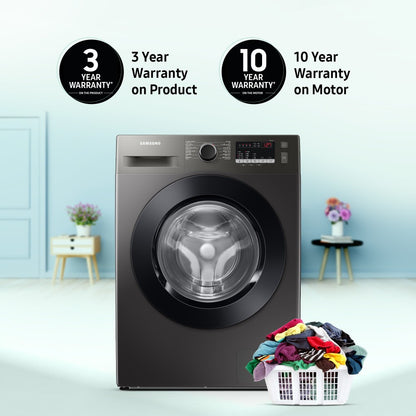 SAMSUNG 8 kg 5 Star With Hygiene Steam and Digital Inverte Fully Automatic Front Load Washing Machine with In-built Heater Black - WW80T4040CX1TL