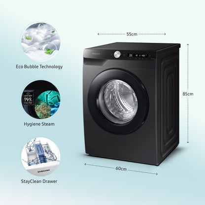 SAMSUNG 9 kg Fully Automatic Front Load Washing Machine Black - WW90T504DAB1TL