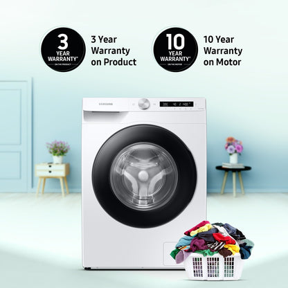 SAMSUNG 8 kg Fully Automatic Front Load Washing Machine Black, White - WW80T504NAW1TL