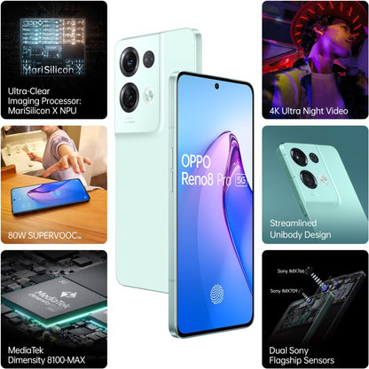 OPPO Reno8 Pro 5G (Glazed Green, 256 GB) - 12 GB RAM