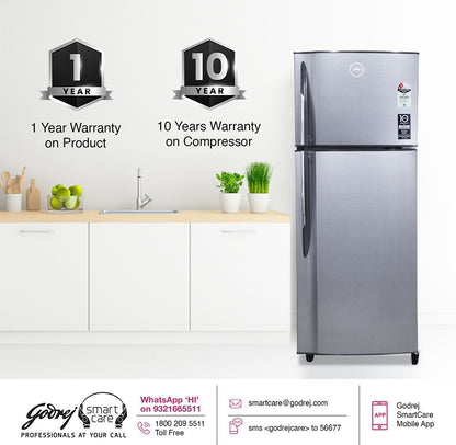 Godrej 255 L Frost Free Double Door 2 Star Refrigerator - Thunder Steel, RF EON 255B 25 HI TH ST