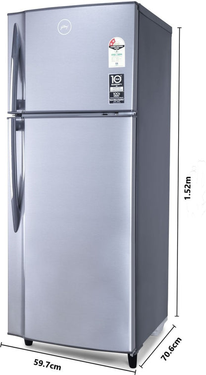 Godrej 255 L Frost Free Double Door 2 Star Refrigerator - Thunder Steel, RF EON 255B 25 HI TH ST