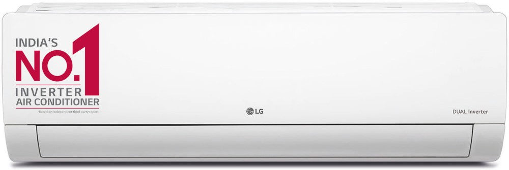 LG 1 टन 3 स्टार स्प्लिट डुअल इन्वर्टर AC - सफ़ेद - PS-Q12JNXE1, कॉपर कंडेनसर