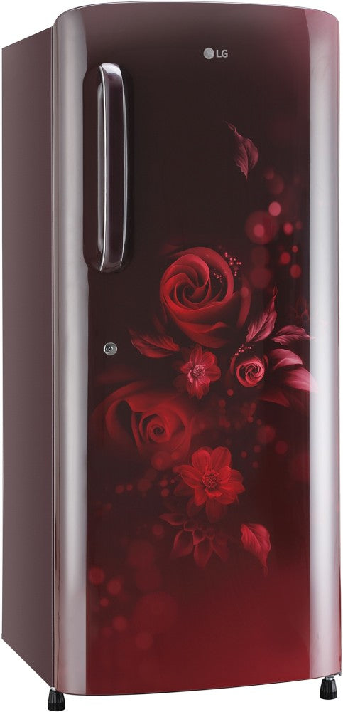 LG 224 L Direct Cool Single Door 4 Star Refrigerator  with Smart Inverter Compressor, Humidity Controller & Moist 'N' Fresh - Scarlet Euphoria, GL-B241ASEY